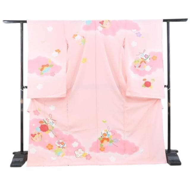 新品 仮絵羽 七五三 ７歳 女の子 ハーフ成人式 正絹 着物 四つ身 4637