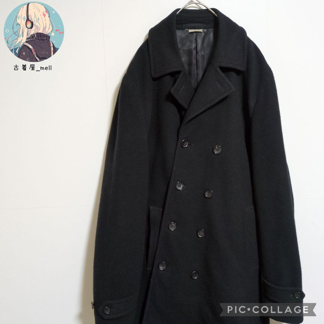 コムデギャルソンオムプリュス　ロングコート　AD2015　ダブル　黒　ねじれ　Ｌ