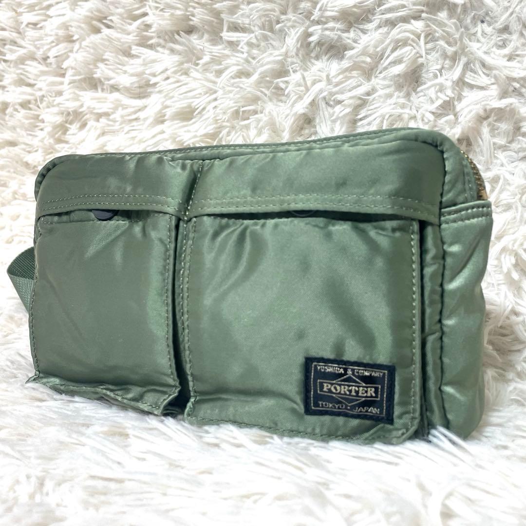 【極美品】ポーター タンカー ボディバッグ ウエストポーチ セージグリーン