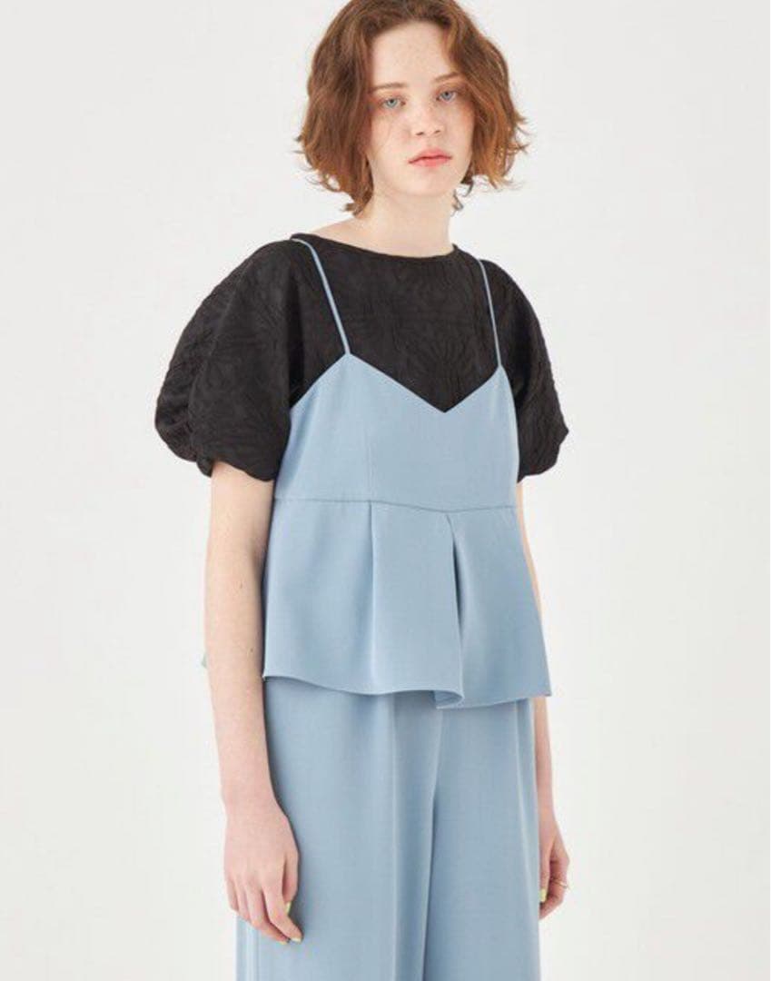 TOMORROWLAND フラワージャガードツイストスリーブブラウス