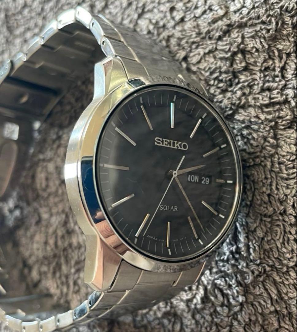 SEIKO 腕時計ソーラー　ブラックダイアル　SBPX063 V158-0AM0