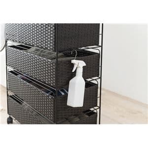 ランドリーラック ダークブラウン (約)幅60cm 組立式 キャスター付