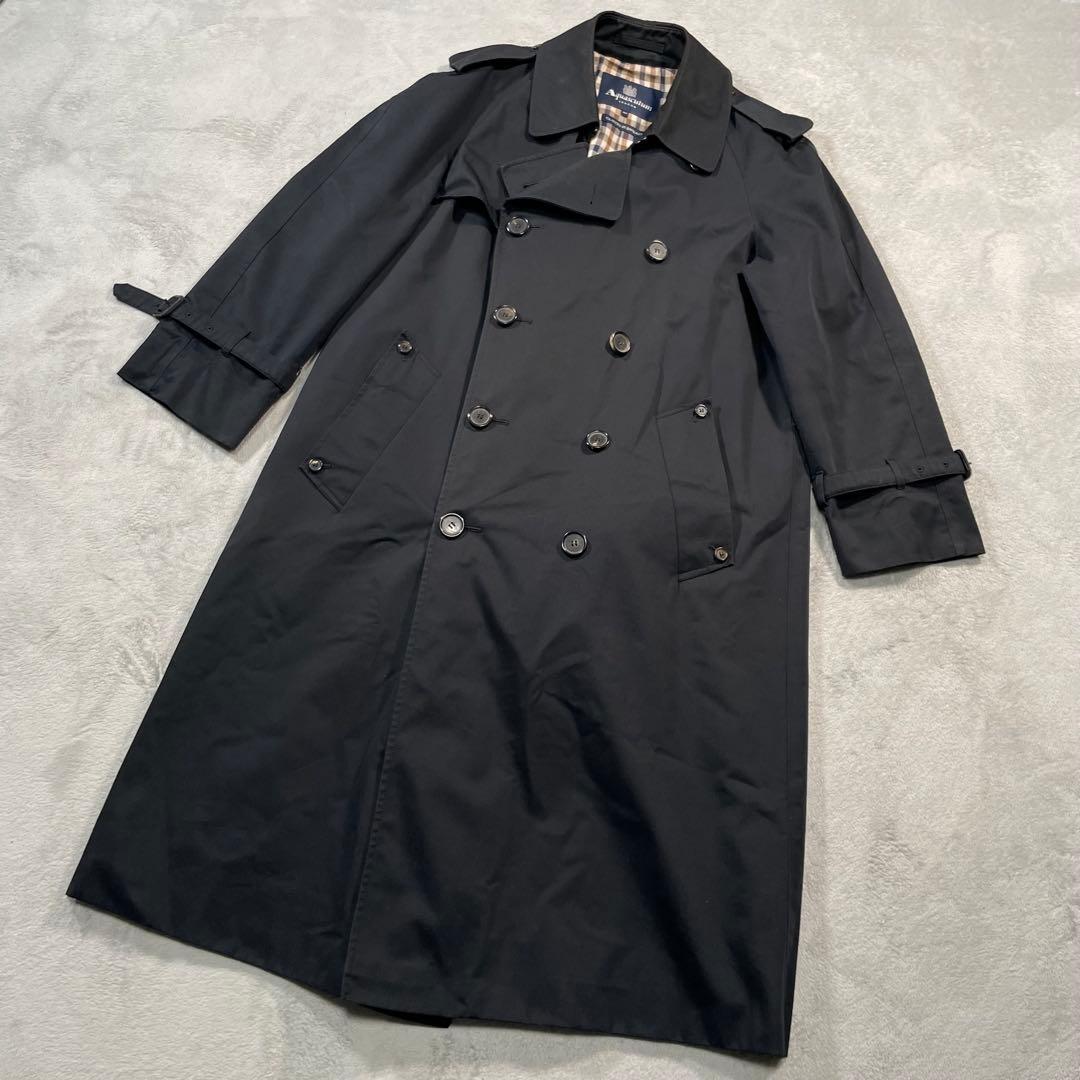 アクアスキュータム ベルト付き ロングトレンチコート 黒　D520043 36