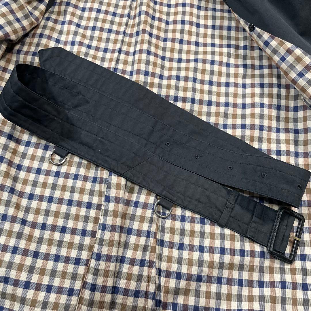 アクアスキュータム ベルト付き ロングトレンチコート 黒　D520043 36