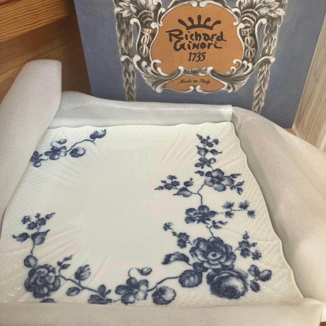 Richard Ginori ローズブルー　スクエアプレート