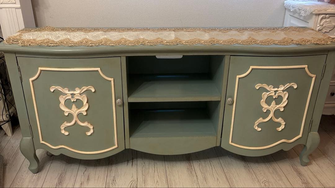 アンティーク加工クラシックスタイル 猫脚テレビ台