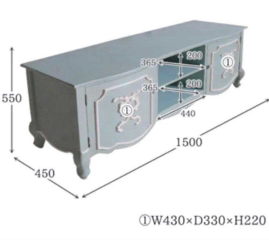 アンティーク加工クラシックスタイル 猫脚テレビ台