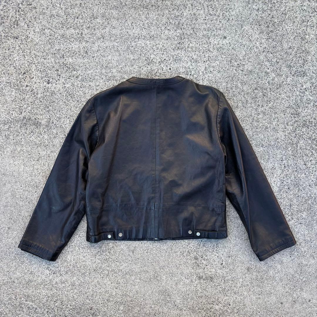 agnes b. SPECIAL レザーカーディガン ノーカラーレザージャケット