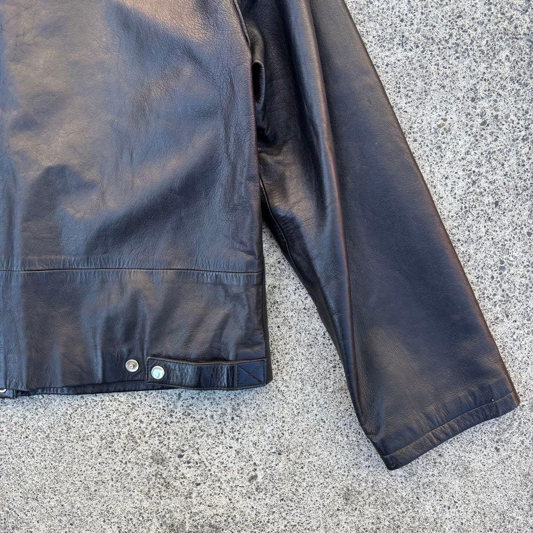 agnes b. SPECIAL レザーカーディガン ノーカラーレザージャケット