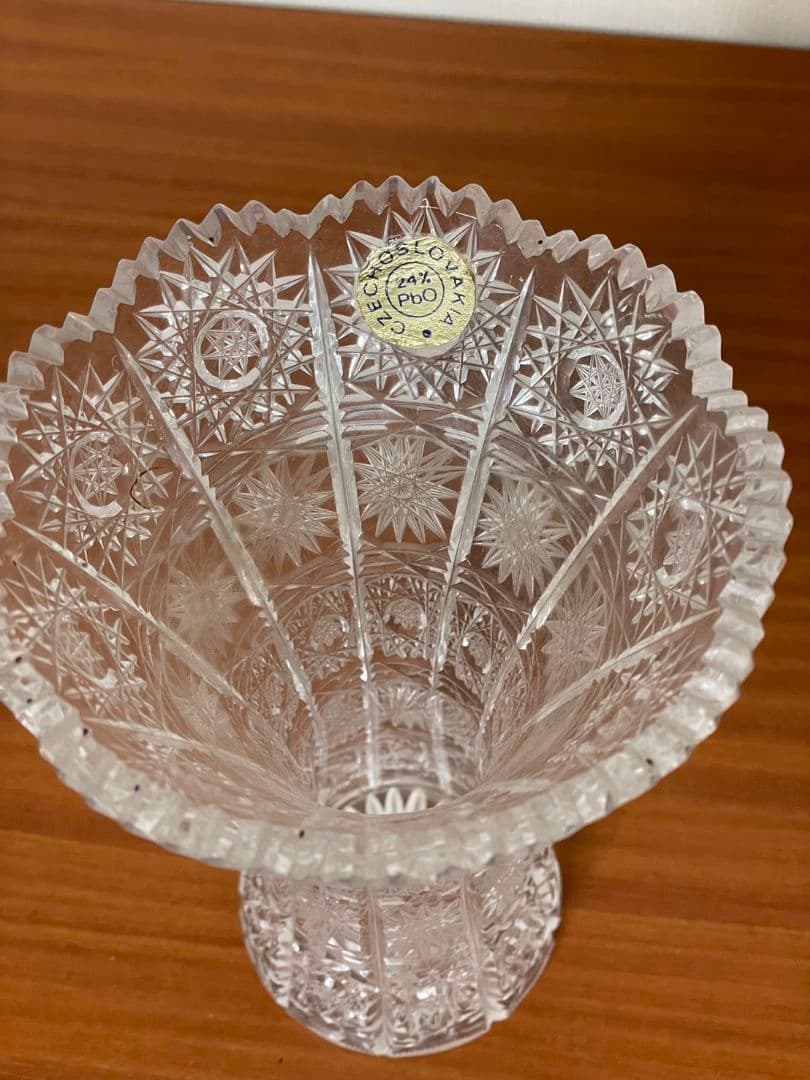 松20 ボヘミア　クリスタル　ガラス　花瓶