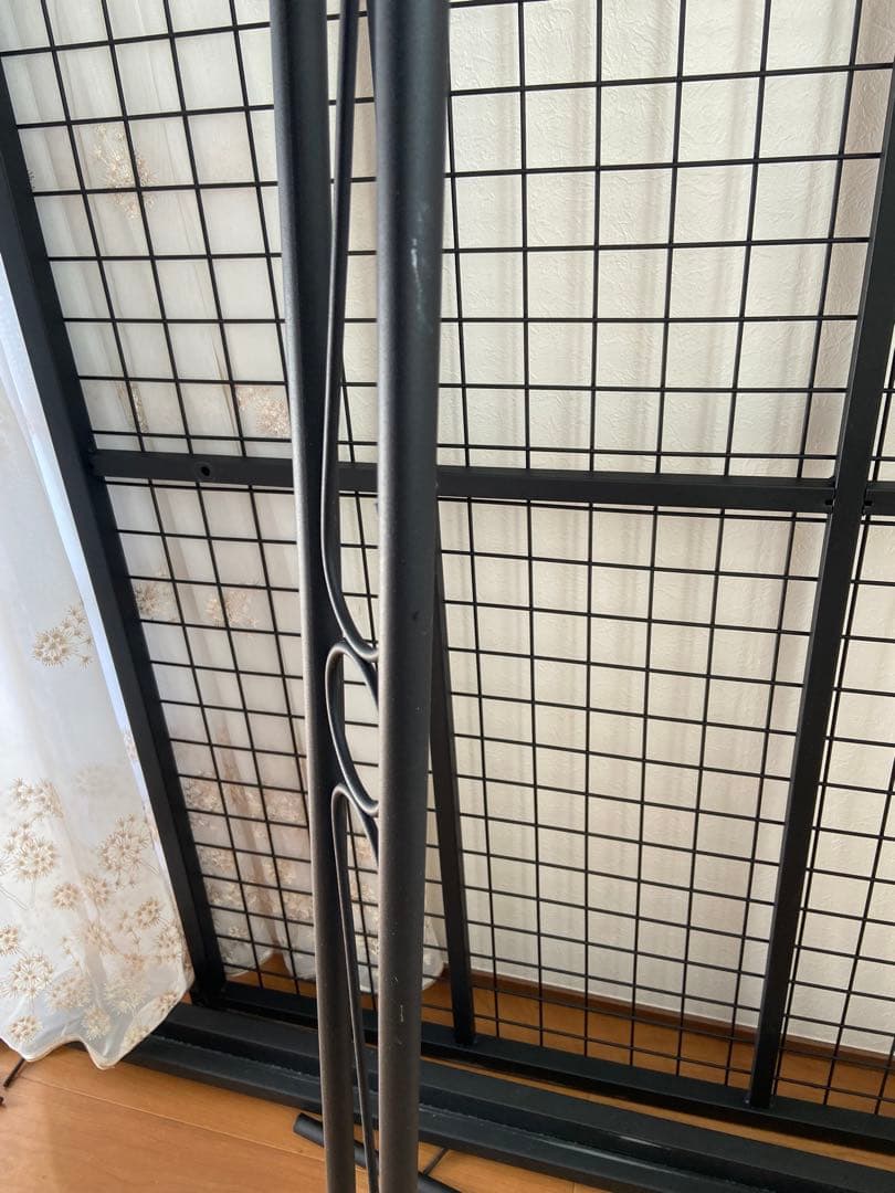 ダブルベッドフレーム スチール 木製ヘッドボード