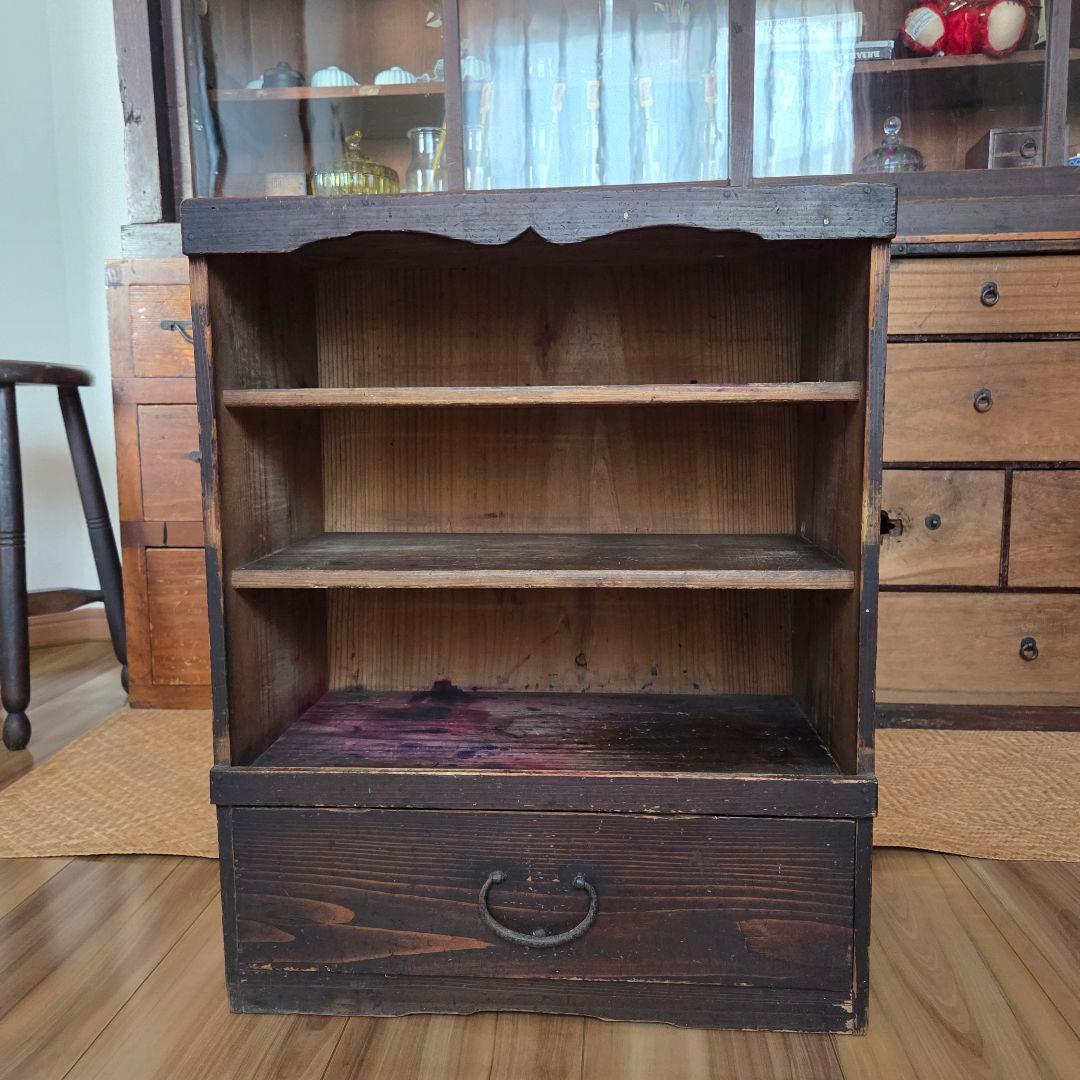 アンティーク チェスト ドロワー 棚 オープンラック 引き出し 無垢 古家具