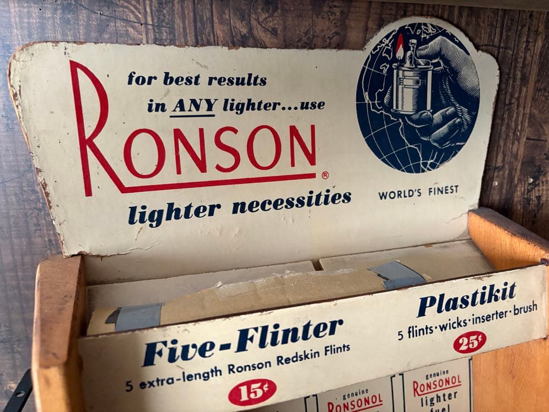レア‼︎RONSON ストアディスプレイ&オイル缶、ライタースペシャルセット