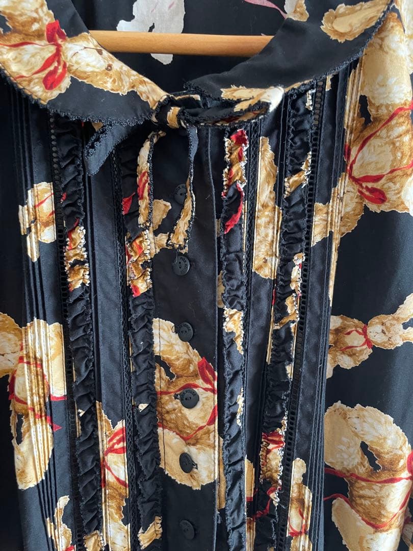 ピンクハウス ❣️黒地にうさぎ柄ワンピース