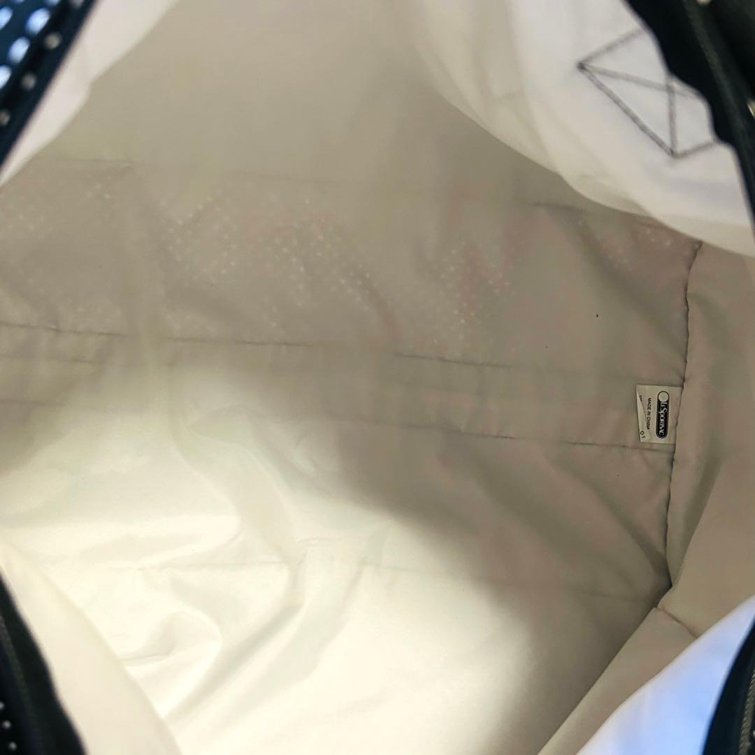 【極美品】レスポートサック ボストンバッグ 水玉　ドット柄　2way 大容量 黒