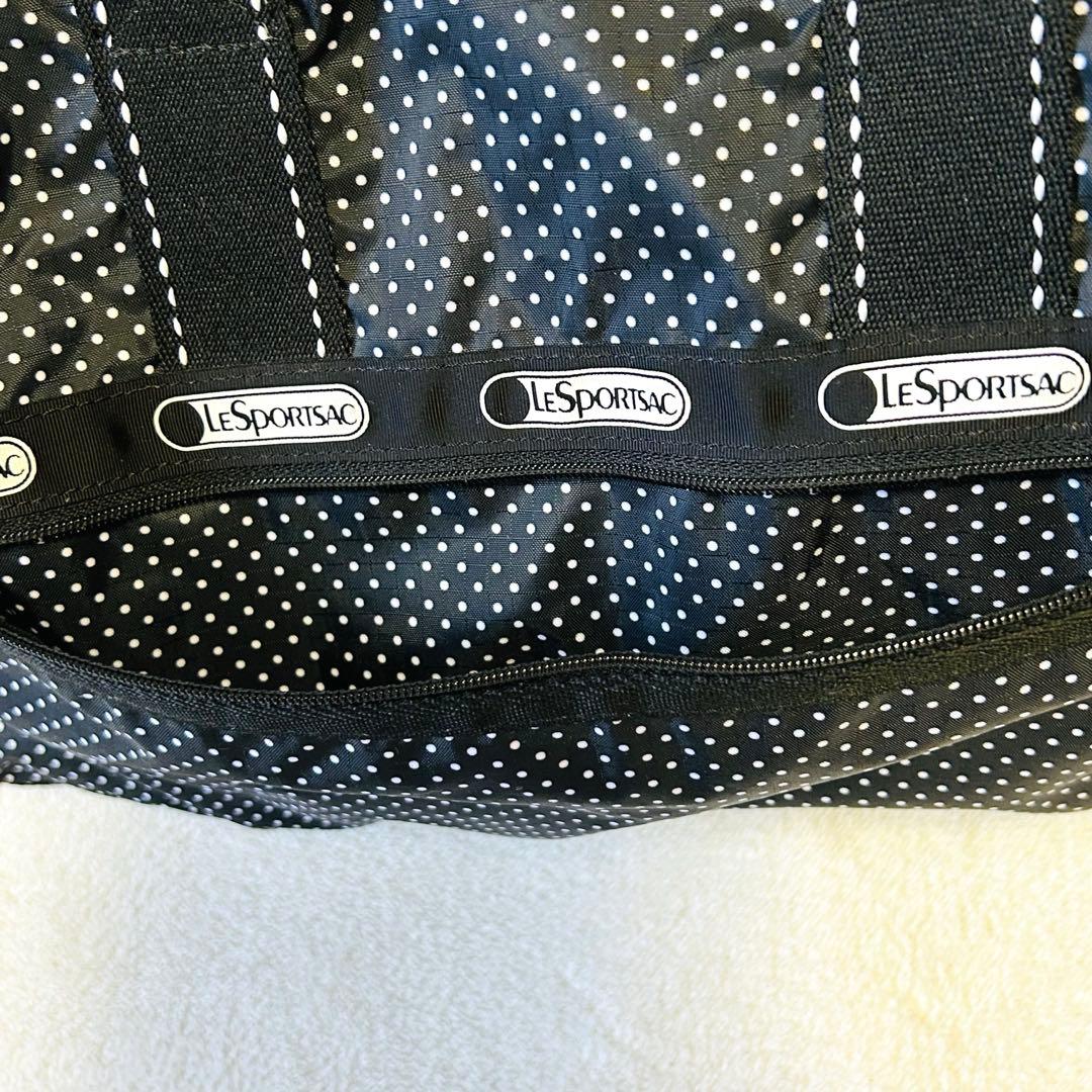 【極美品】レスポートサック ボストンバッグ 水玉　ドット柄　2way 大容量 黒