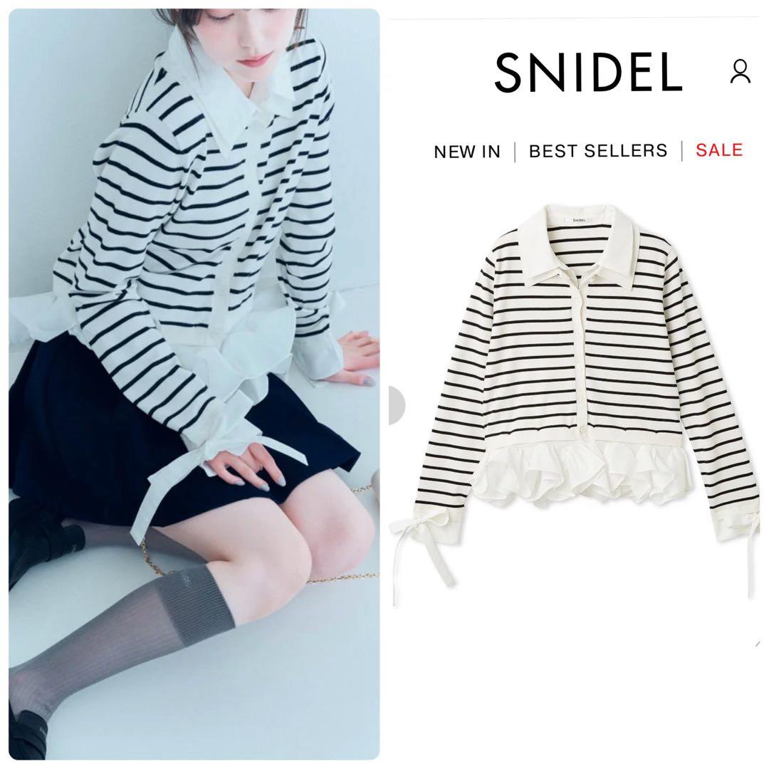 新作新品♥️SNIDELシャツドッキングヘムボリュームニットプルオーバー
