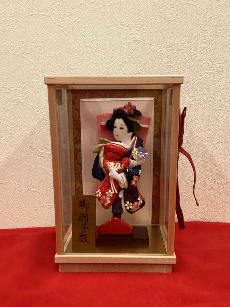 羽子板飾り　ガラスケース入り　ミニタイプ　木製ケース　さくら　6号