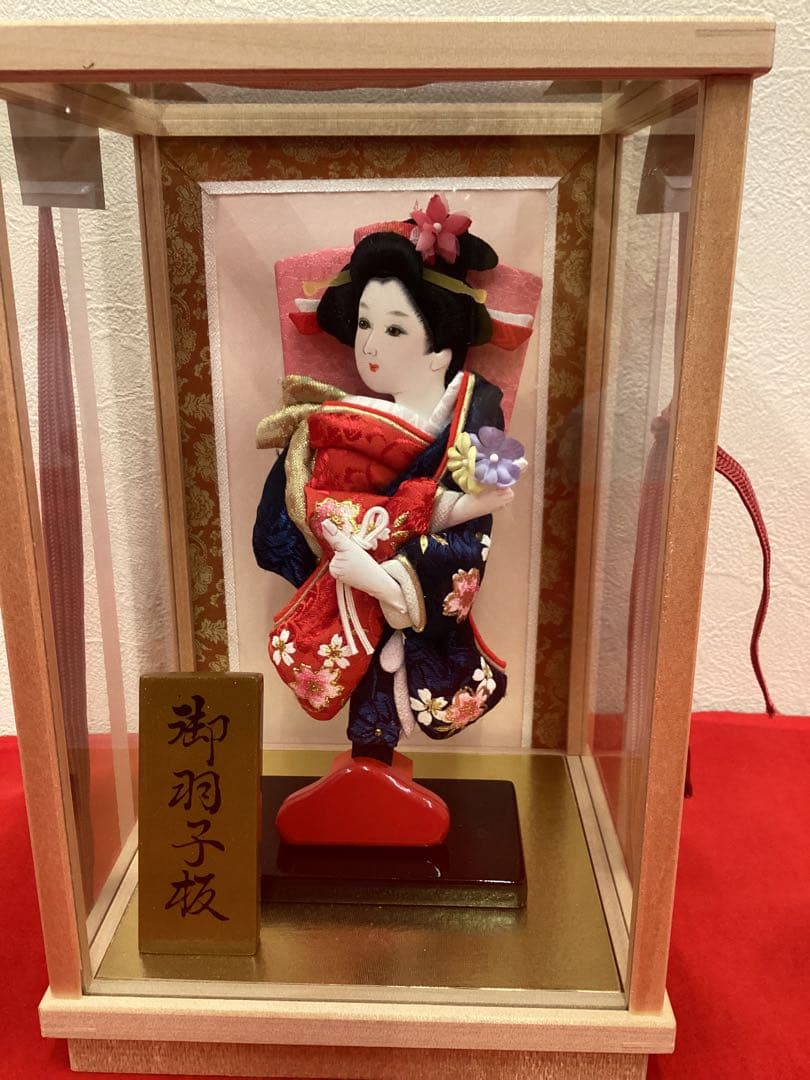 羽子板飾り　ガラスケース入り　ミニタイプ　木製ケース　さくら　6号