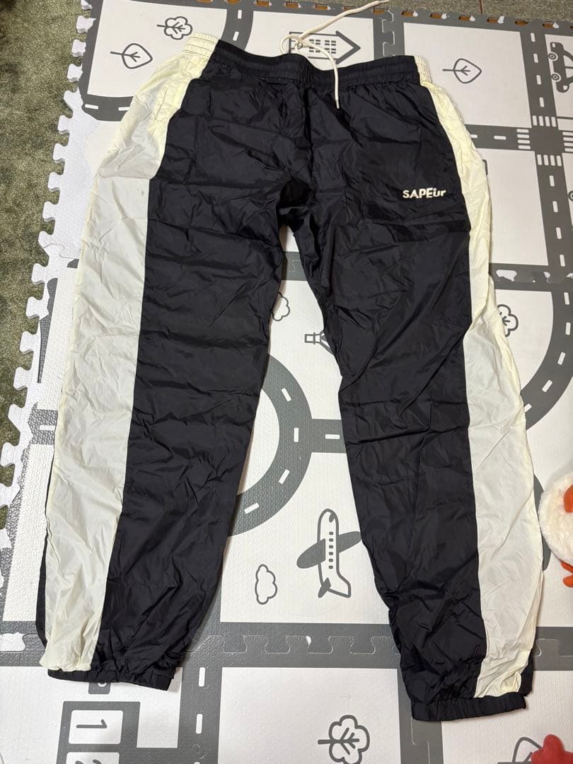 SAPEURサプール トラックパンツ　黒/ホワイト　XXL