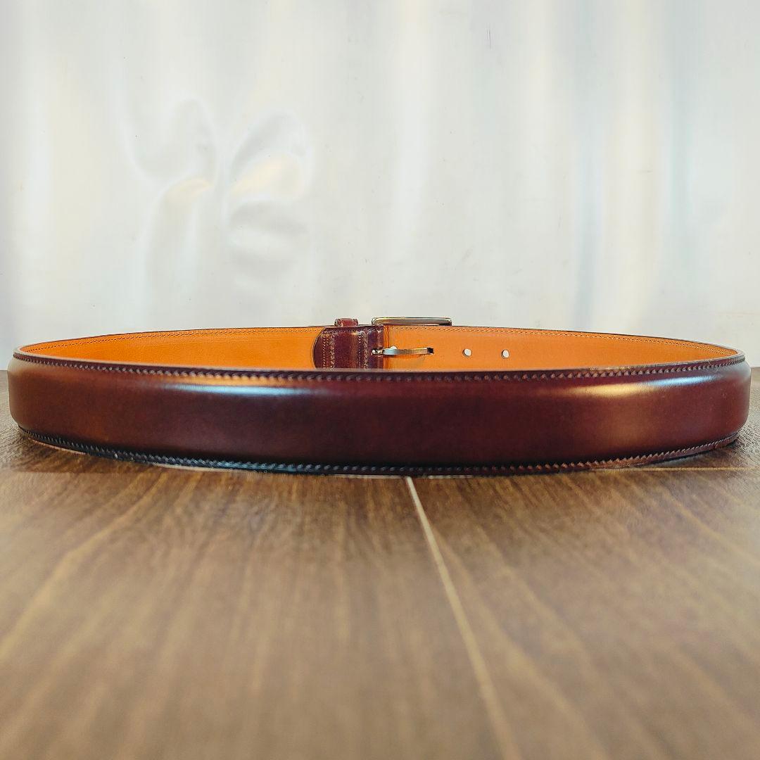 【極艶極美品】K.T. Lewiston シェルコードバンバーガンディ馬革ベルト