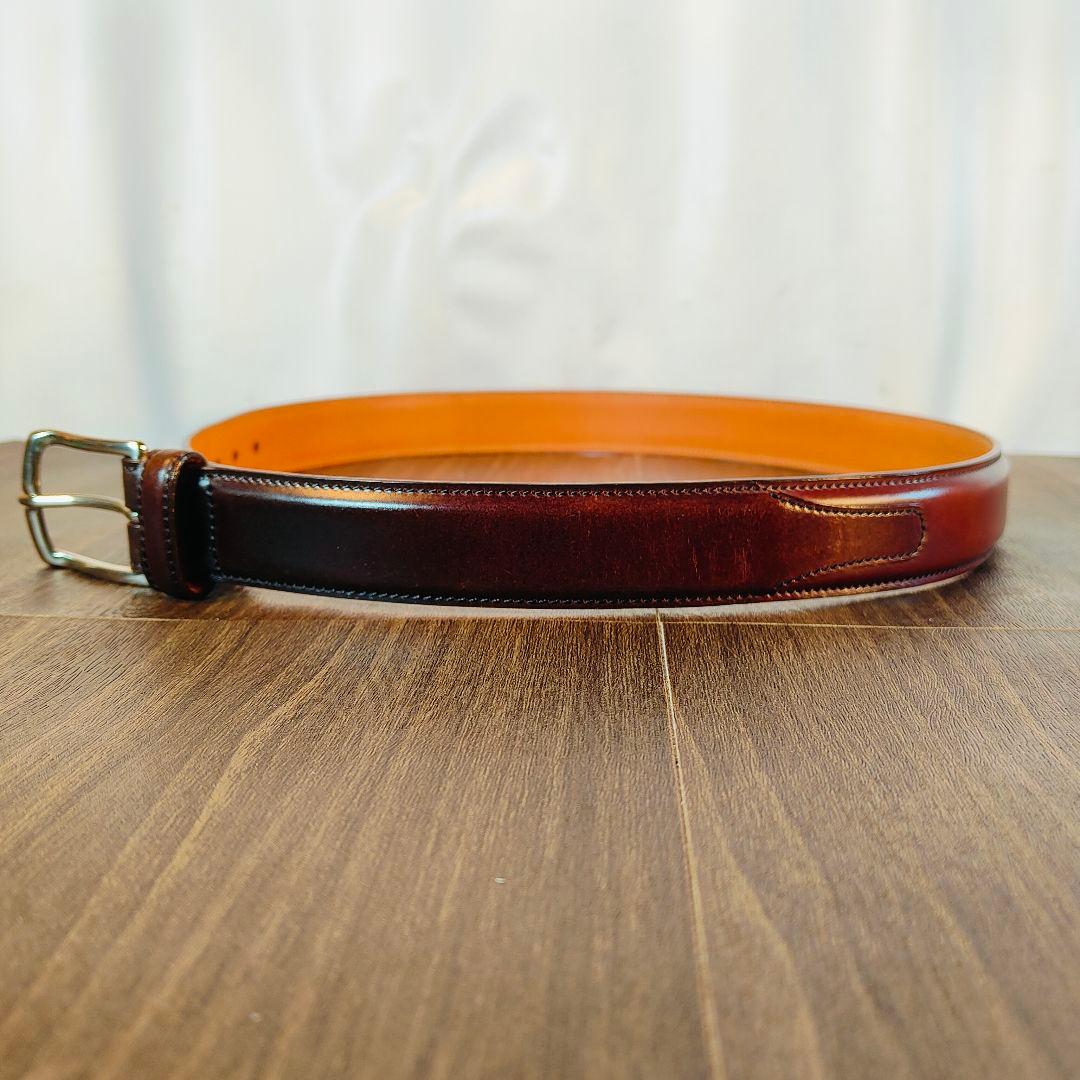 【極艶極美品】K.T. Lewiston シェルコードバンバーガンディ馬革ベルト