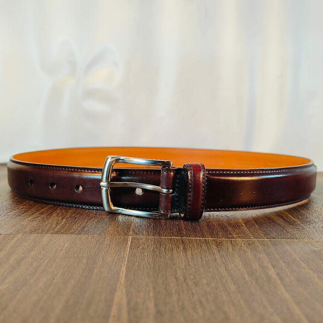 【極艶極美品】K.T. Lewiston シェルコードバンバーガンディ馬革ベルト
