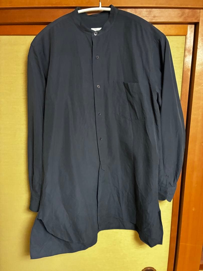 23SS comoli バンドカラーシャツ　Navy 1
