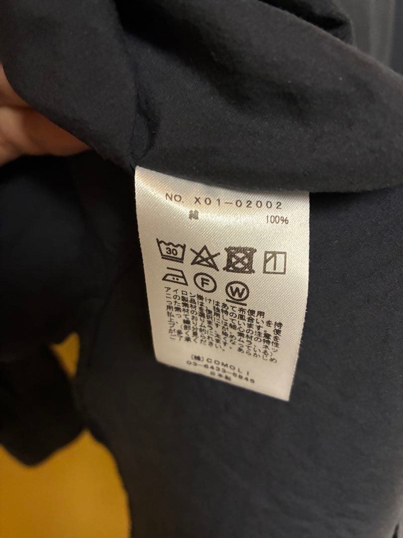 23SS comoli バンドカラーシャツ　Navy 1