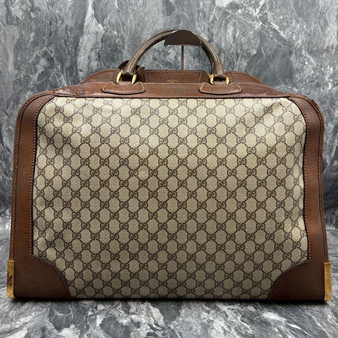 ✨美品✨GUCCI GG ボストンバッグ ハンド ブラウン レザー ロゴ 金具