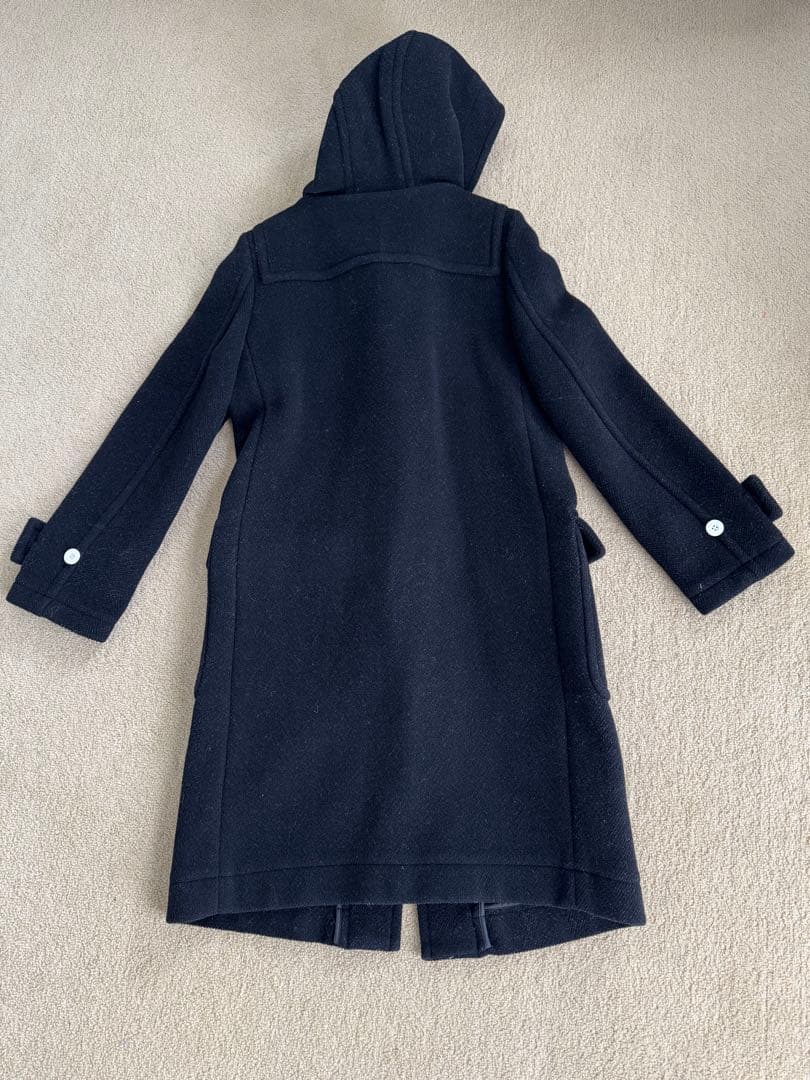 HYKE ハイク　ダッフルコート ヘリンボーン　白トグル　ブラック　サイズ1