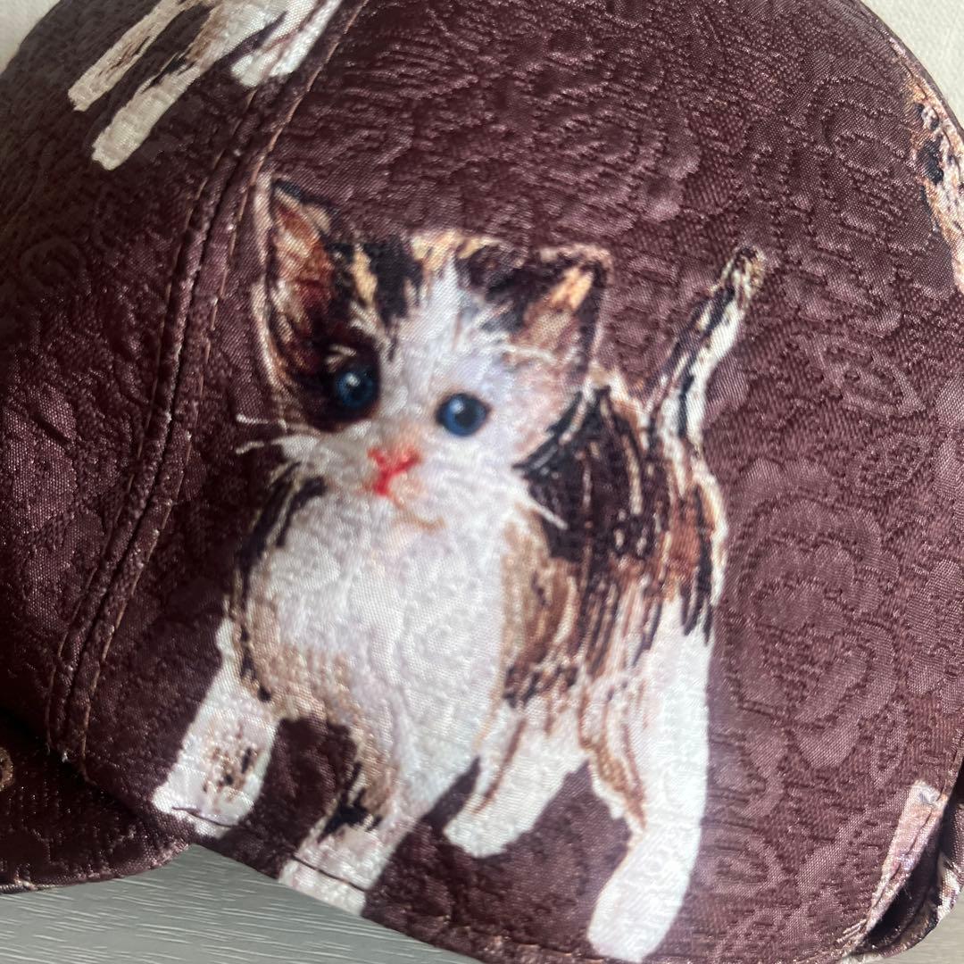 【CA4LA】猫柄 ベースボールキャップ ブラウン