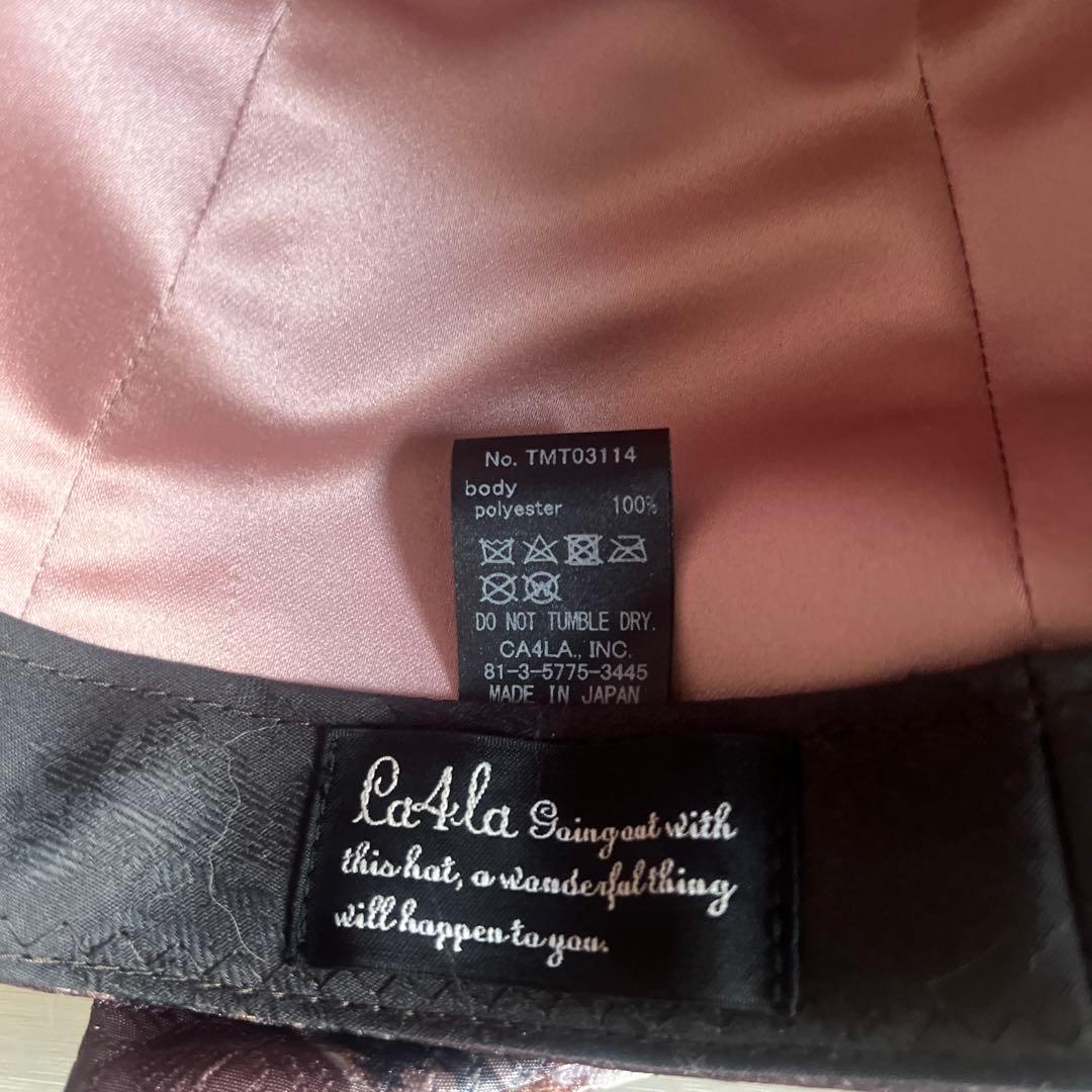 【CA4LA】猫柄 ベースボールキャップ ブラウン