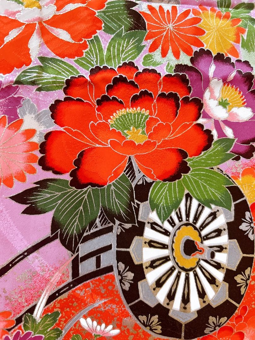 正絹お着物フルセット♡七五三　女の子　7歳　一式　藍色　紫　白