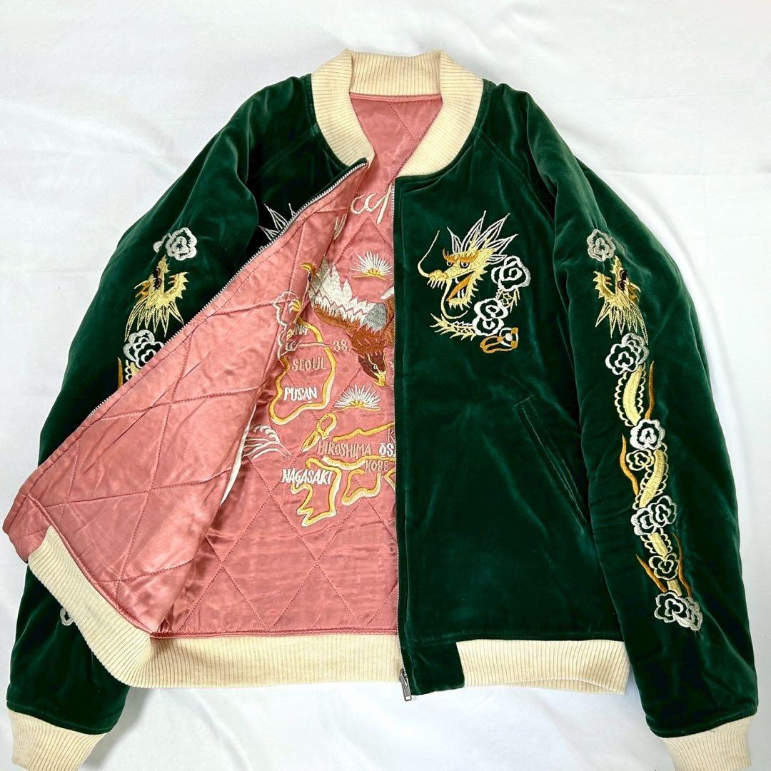 【激レア品】 THE FLAT HEAD スカジャン ジャケットベロア 別珍 龍