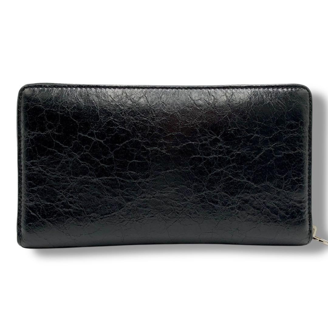 美品✨バレンシアガ 長財布 ラウンドファスナー エッセンシャル レザー ブラック