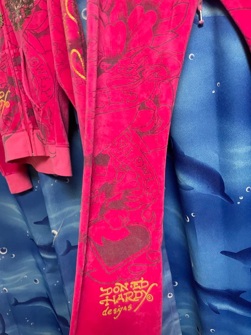 エドハーディー セットアップルームウエア ピンク パーカー