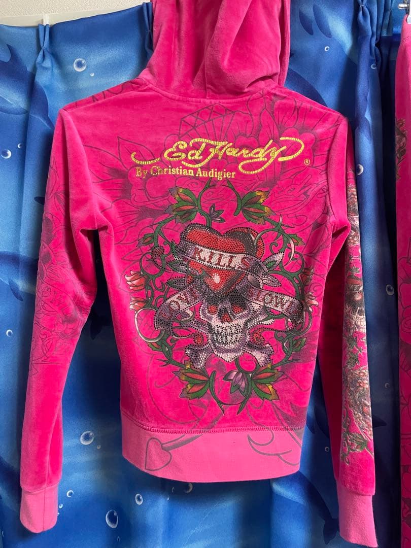 エドハーディー セットアップルームウエア ピンク パーカー