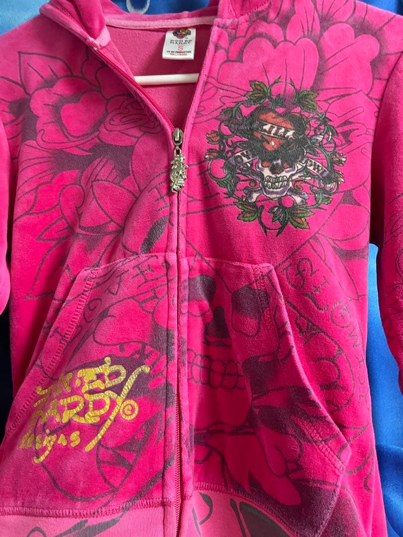 エドハーディー セットアップルームウエア ピンク パーカー