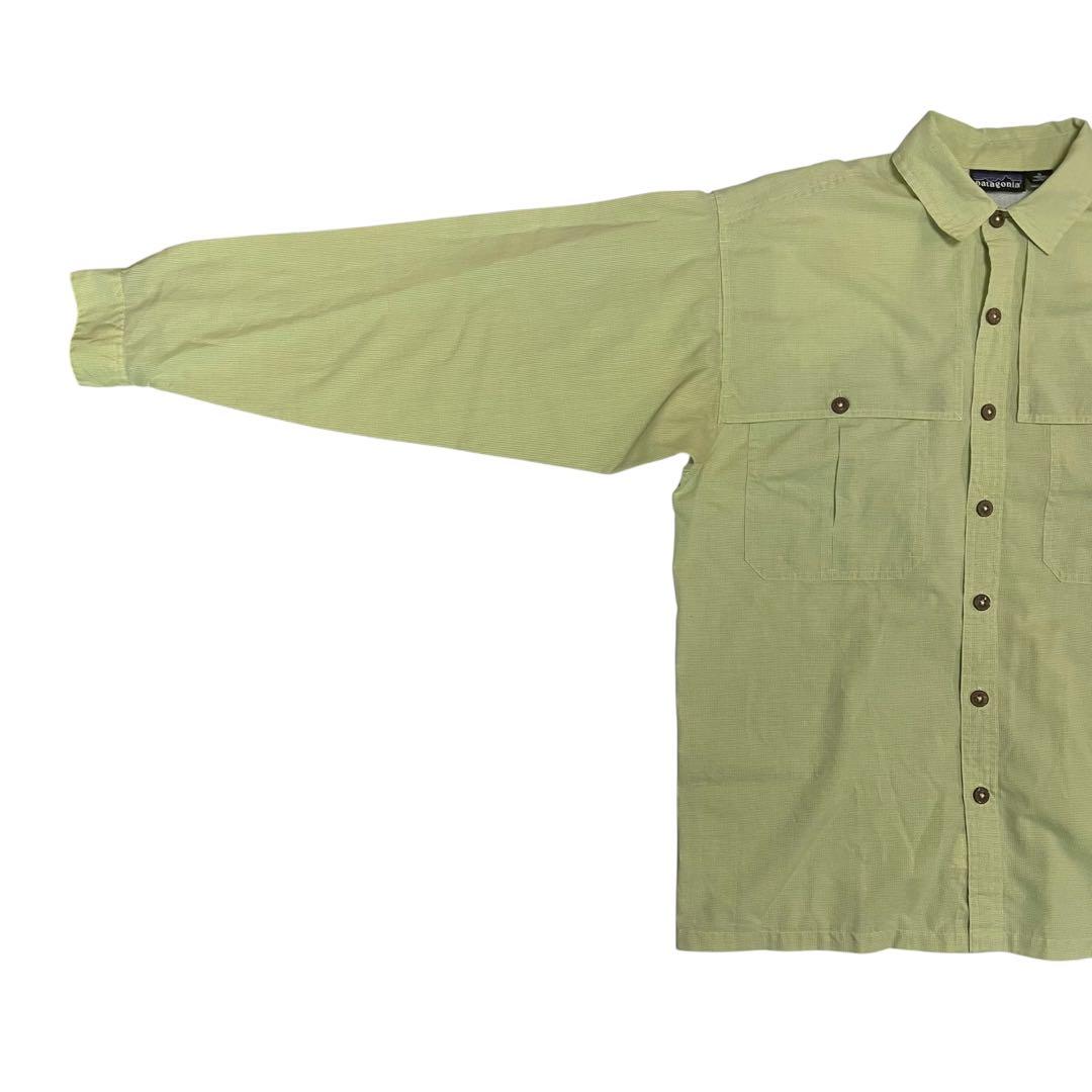 パタゴニア03年製 ライトグリーン フィッシングガイド長袖シャツM（JPN L）
