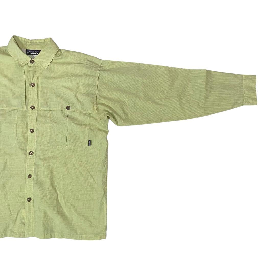 パタゴニア03年製 ライトグリーン フィッシングガイド長袖シャツM（JPN L）