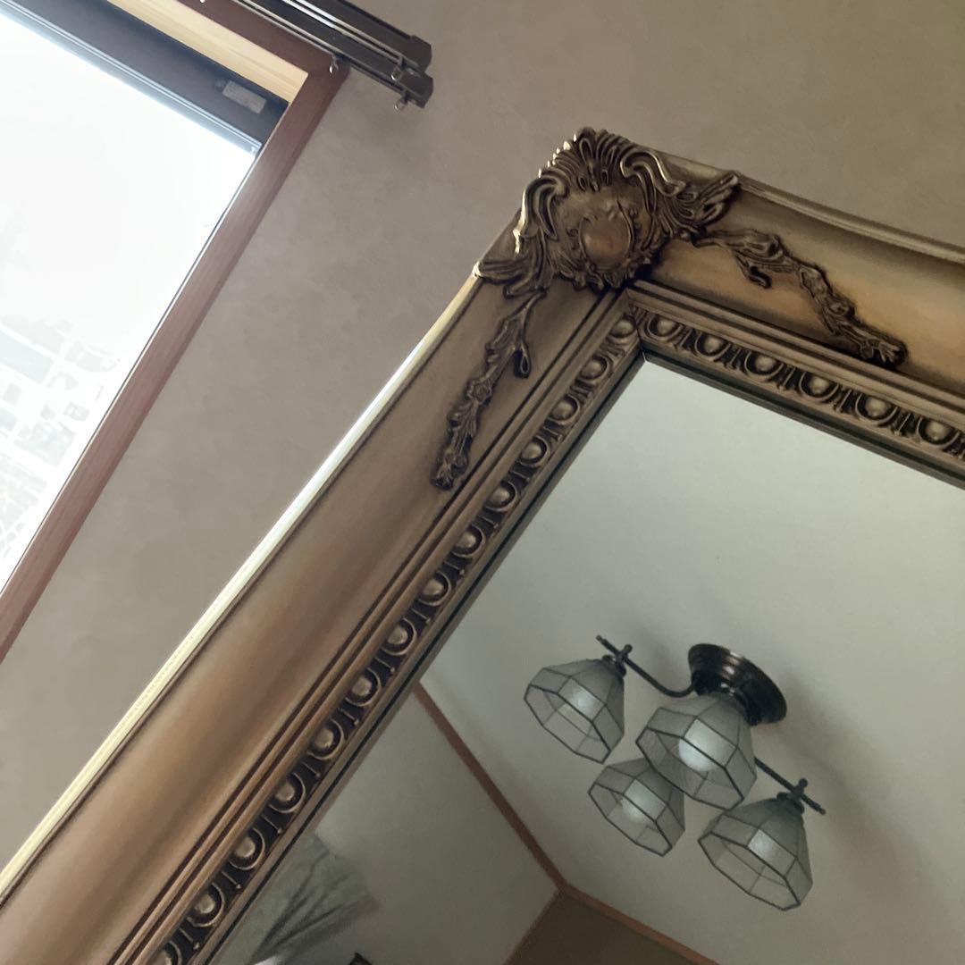 スタンドミラー　ゴールド　ロココ調