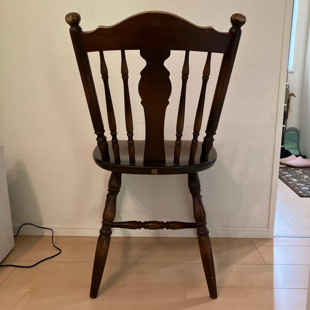 ウィンザーチェア　キツツキマーク　飛騨産業　木製ダークブラウン