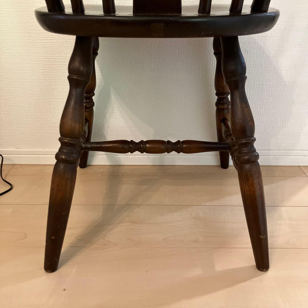 ウィンザーチェア　キツツキマーク　飛騨産業　木製ダークブラウン