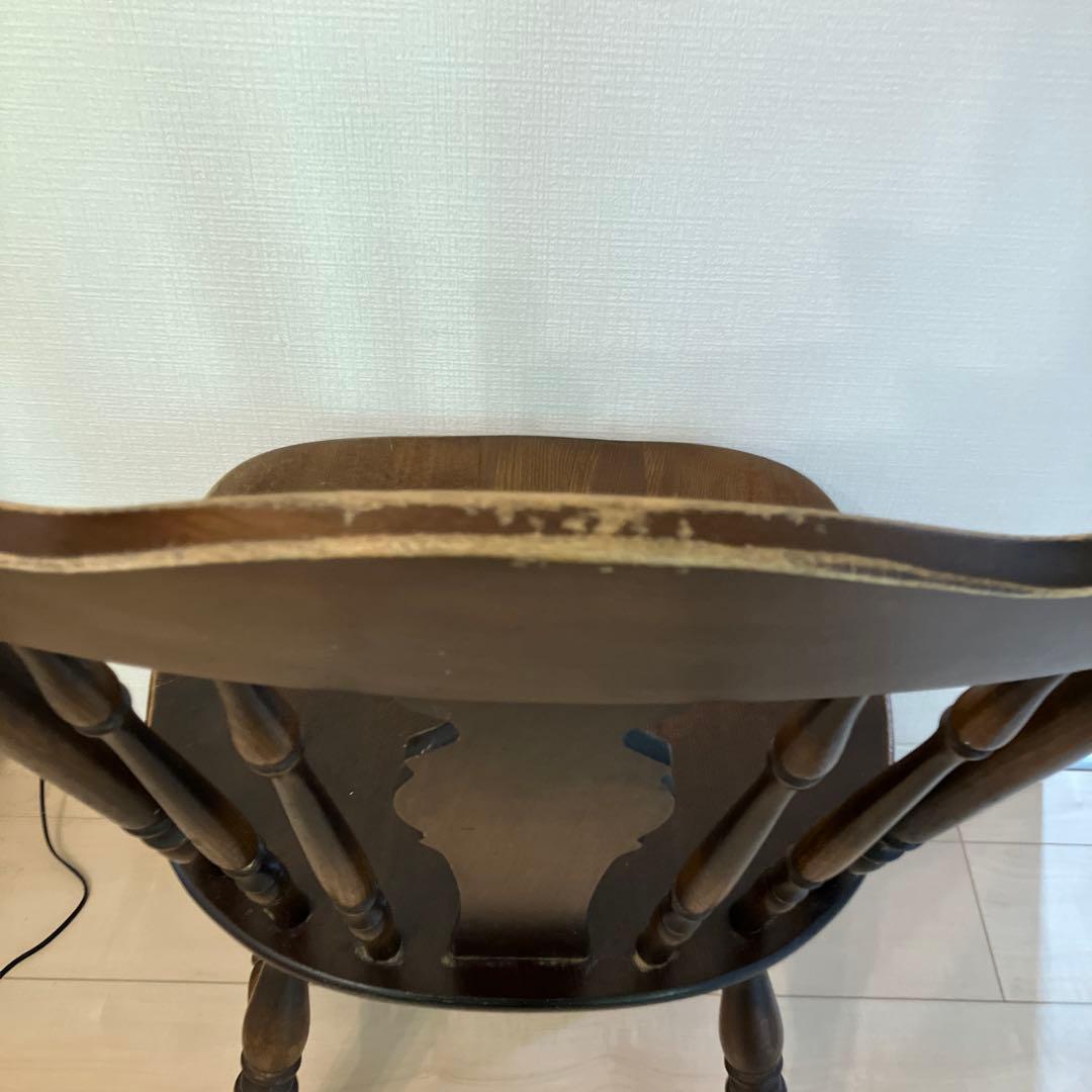 ウィンザーチェア　キツツキマーク　飛騨産業　木製ダークブラウン