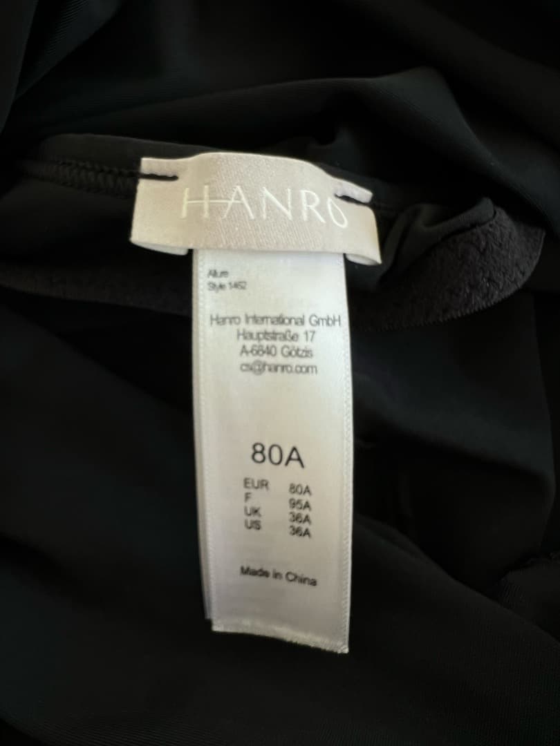 HANRO ハンロ ALLURE アリュール ブラキャミソール ブラック 80A