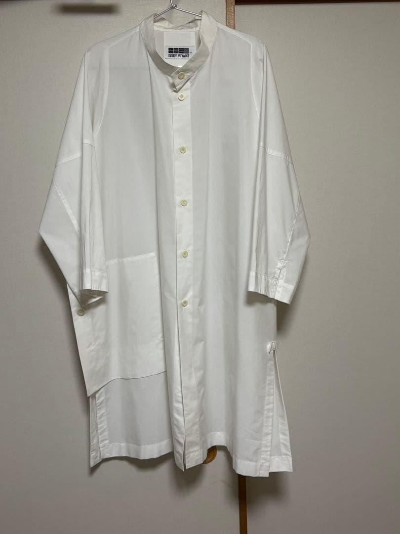 issey miyake men バンドカラー　ロングシャツ