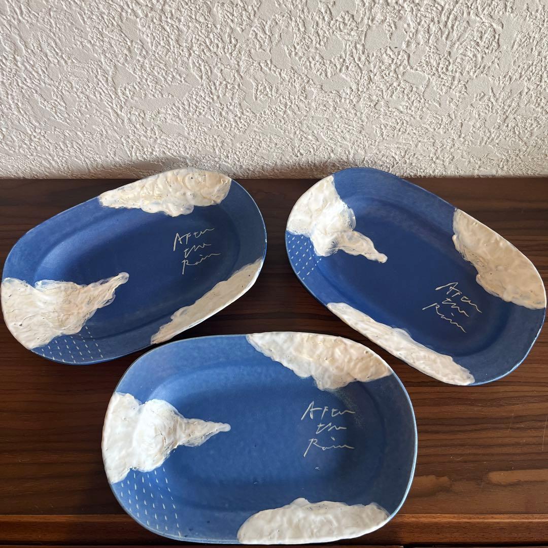 て*る様 ジョイスオンザテーブル雲模様の楕円形皿3枚セットまとめ売り