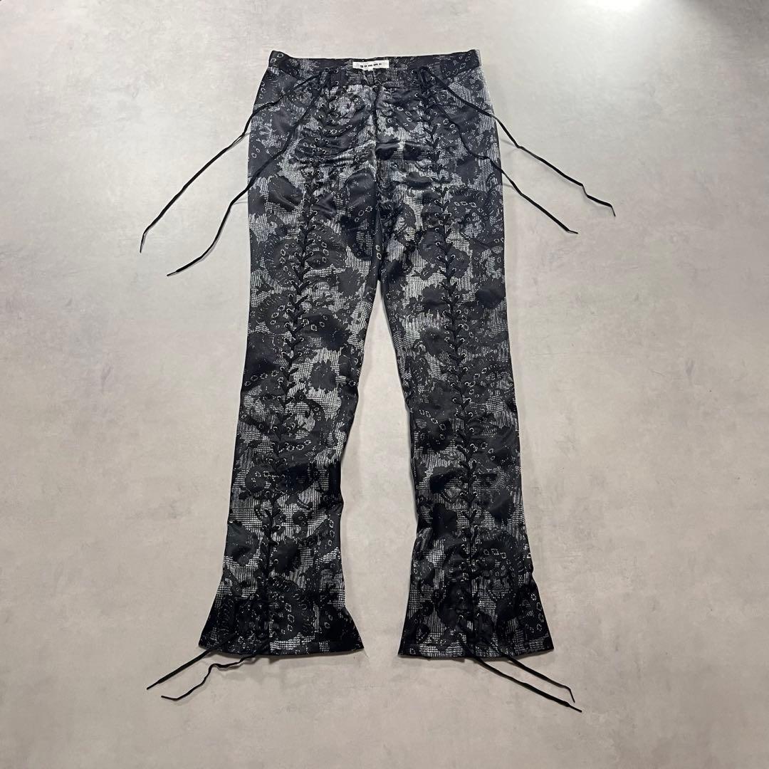 パンツ 00s gomme lace up All over pattern pants
