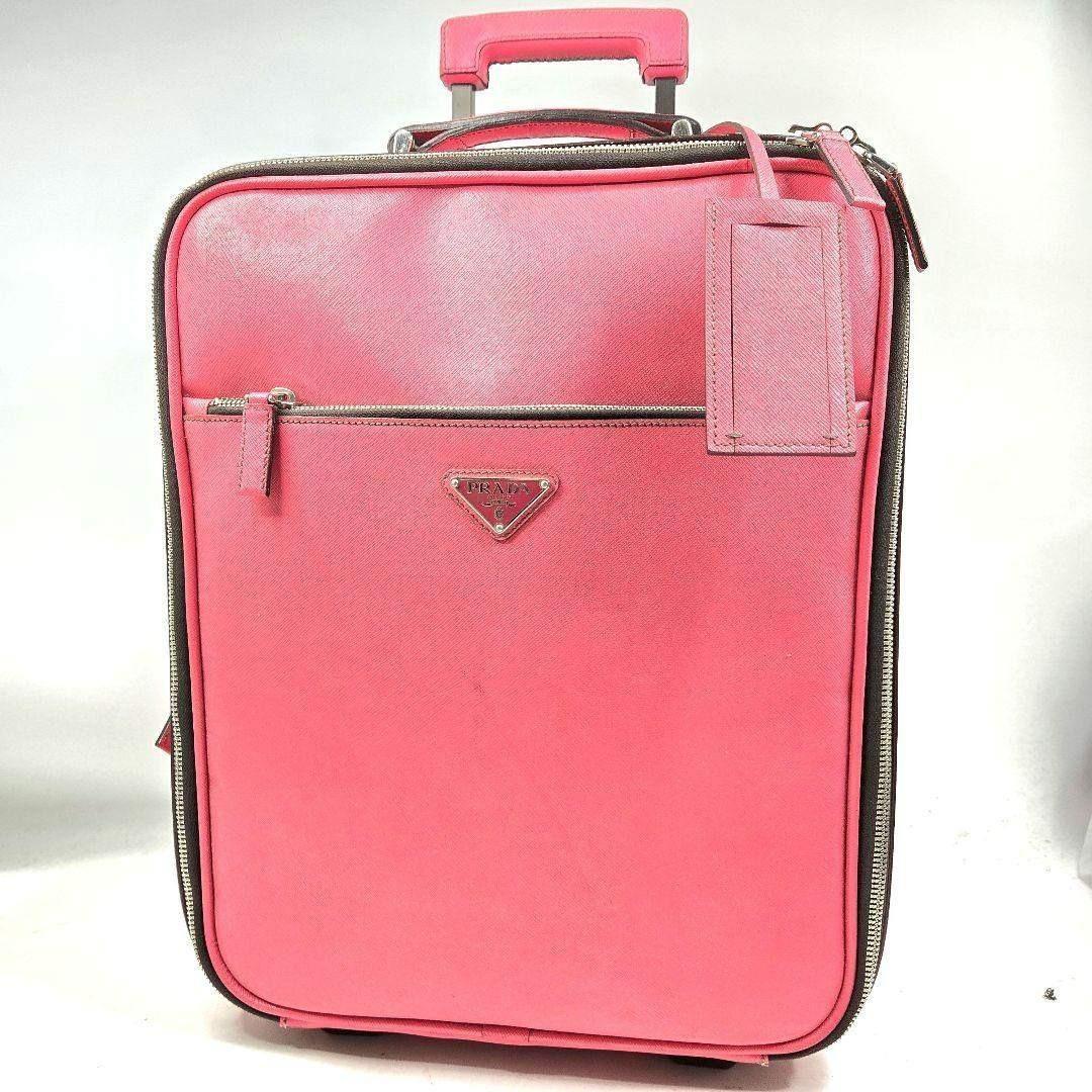 美品 PRADA キャリーケース オールサフィアーノレザー ポケット多